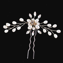 Crystal & Pearl Bridal Hairpin Wedding Hair Clip