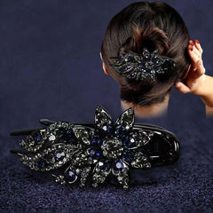 Rhinestone Flower Hair Clip Barrette Hair Pin Vintage Bridal Wedding