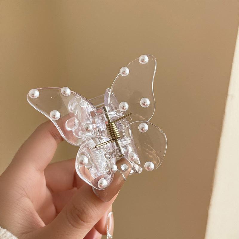 Butterfly Claw Clip Pearl Rhinestones Hair Clip