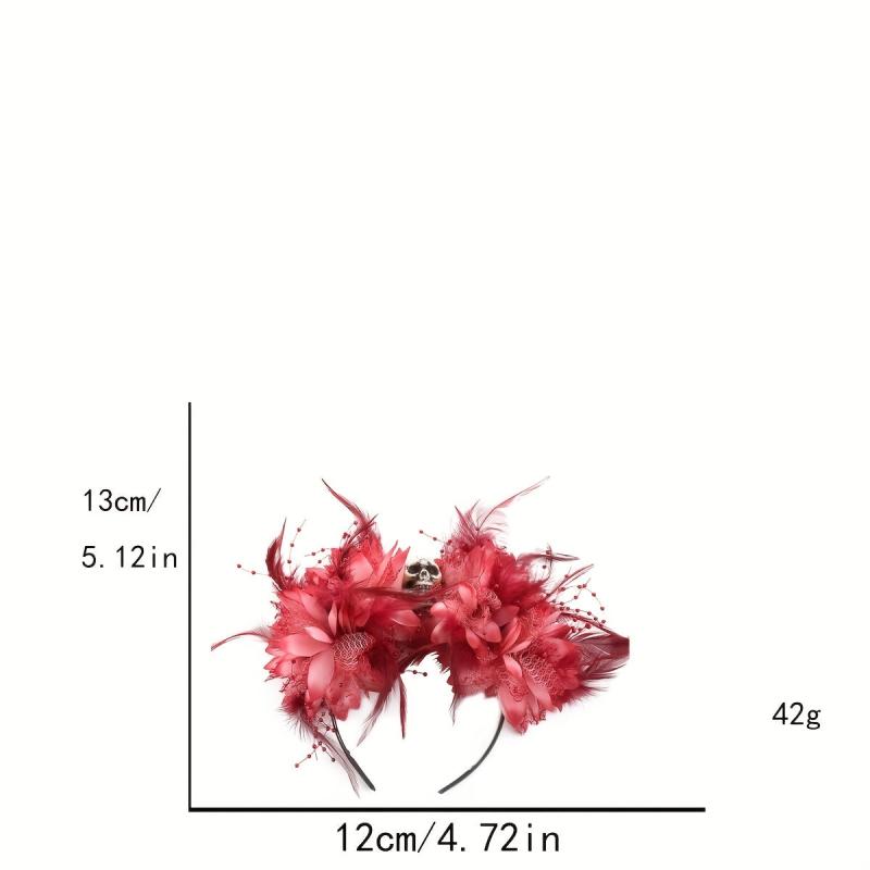 Halloween Costume Headbands Flower Feather Skull Headpiece