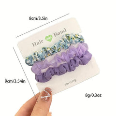 3pcs Fabric Hair Tie High Ponytail Head Rope Elastic Durable Rubber Band