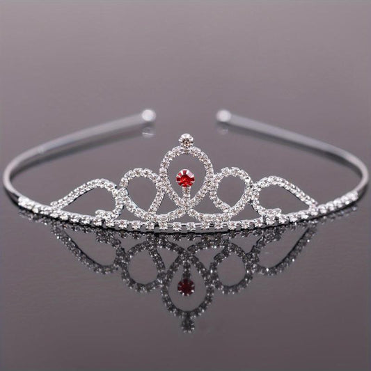 Silver Crystal Tiara Crowns Girls Princess Crown Rhinestone Birthday Crowns