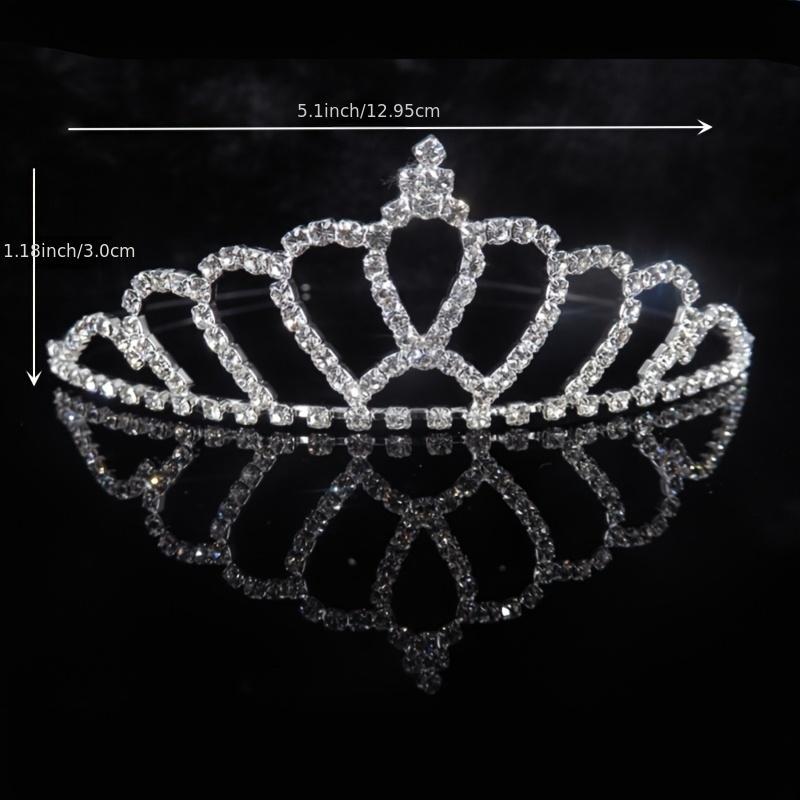 Silver Crystal Tiara Crowns Girls Princess Crown Rhinestone Birthday Crowns