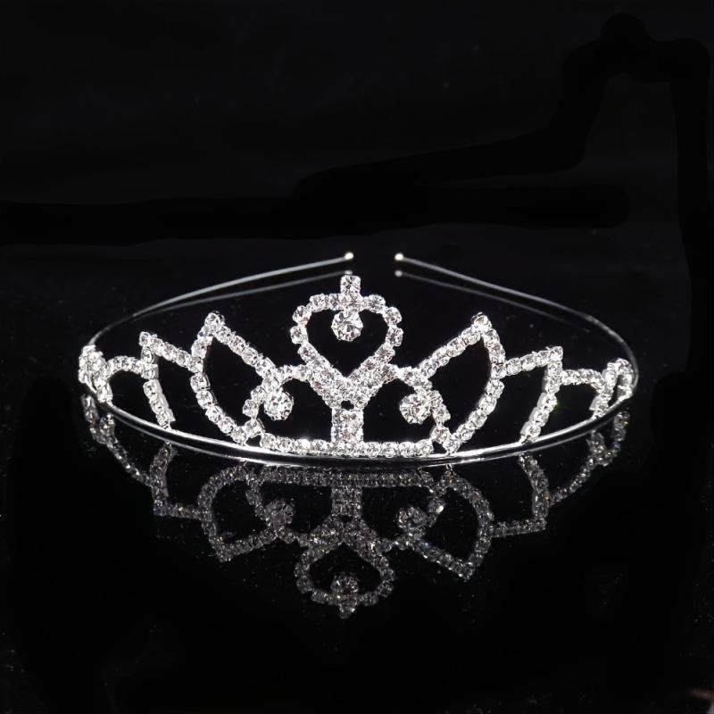 Silver Crystal Tiara Crowns Girls Princess Crown Rhinestone Birthday Crowns