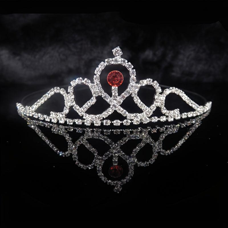 Silver Crystal Tiara Crowns Girls Princess Crown Rhinestone Birthday Crowns