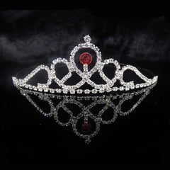 Silver Crystal Tiara Crowns Girls Princess Crown Rhinestone Birthday Crowns