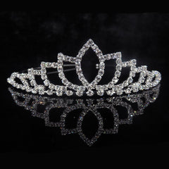 Silver Crystal Tiara Crowns Girls Princess Crown Rhinestone Birthday Crowns