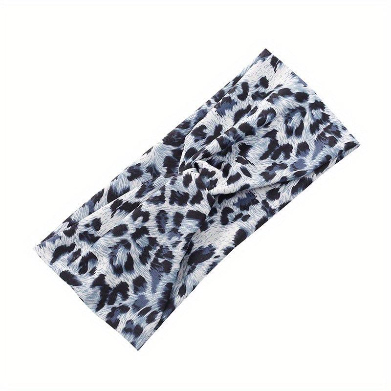 Y2K Leopard Pattern Headband Criss Cross Head Hoop Stretchy Hair Band