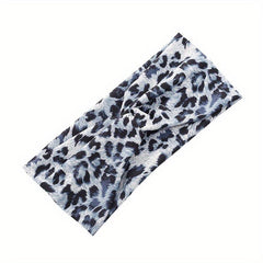 Y2K Leopard Pattern Headband Criss Cross Head Hoop Stretchy Hair Band