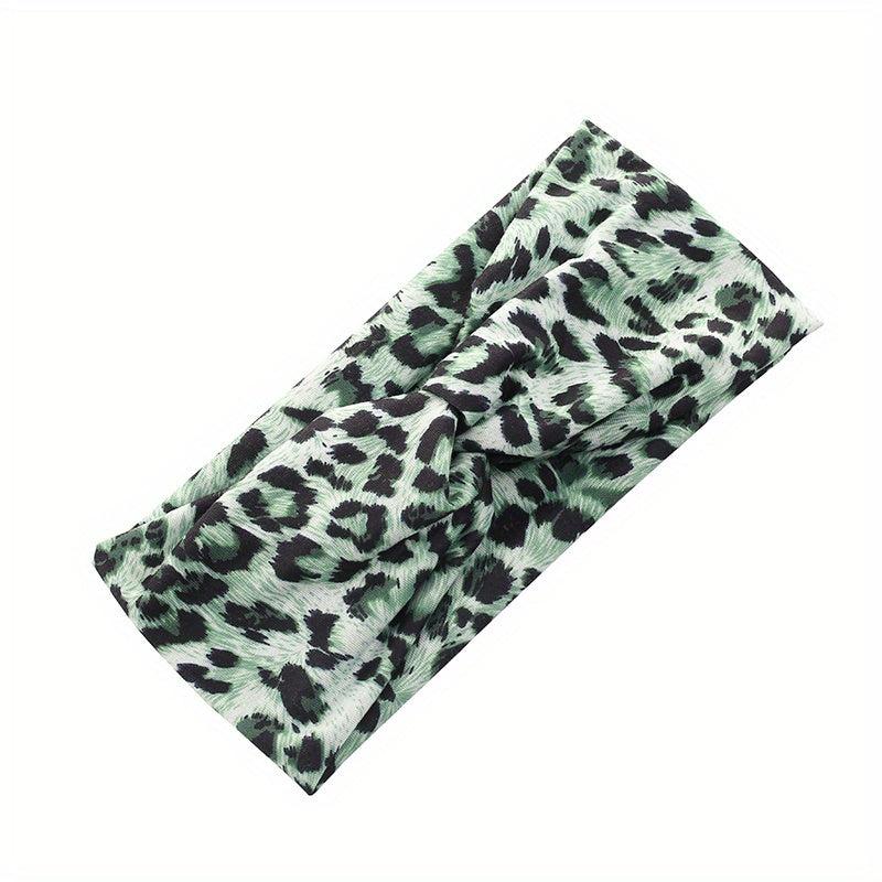 Y2K Leopard Pattern Headband Criss Cross Head Hoop Stretchy Hair Band
