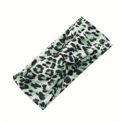 Y2K Leopard Pattern Headband Criss Cross Head Hoop Stretchy Hair Band