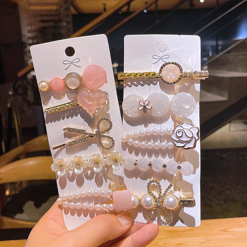 Macaron Acrylic Resin Hair Clips Barrettes Sweet Artificial Pearls Hairpins