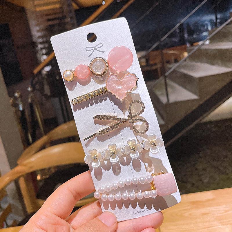 Macaron Acrylic Resin Hair Clips Barrettes Sweet Artificial Pearls Hairpins