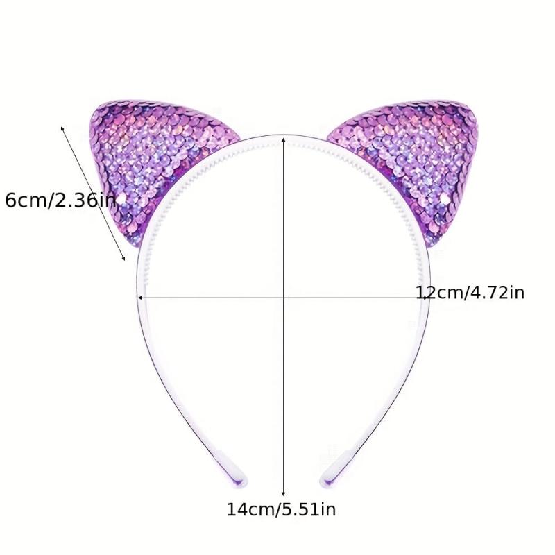 Glitter Cat Ears Headband For Baby Girls