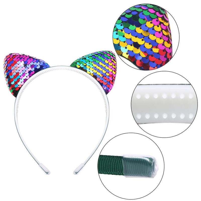 Glitter Cat Ears Headband For Baby Girls