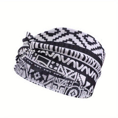 Boho Women Print Cross Knotted Headband Elastic Head Wrap Bandana