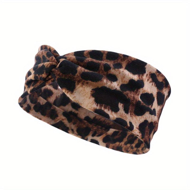 Boho Women Print Cross Knotted Headband Elastic Head Wrap Bandana