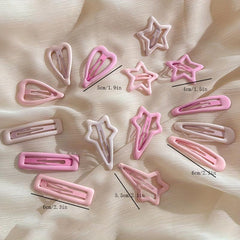 3pcs Hollow Star Snap Hair Clip Women Girls Baby Sweet Hair Clip