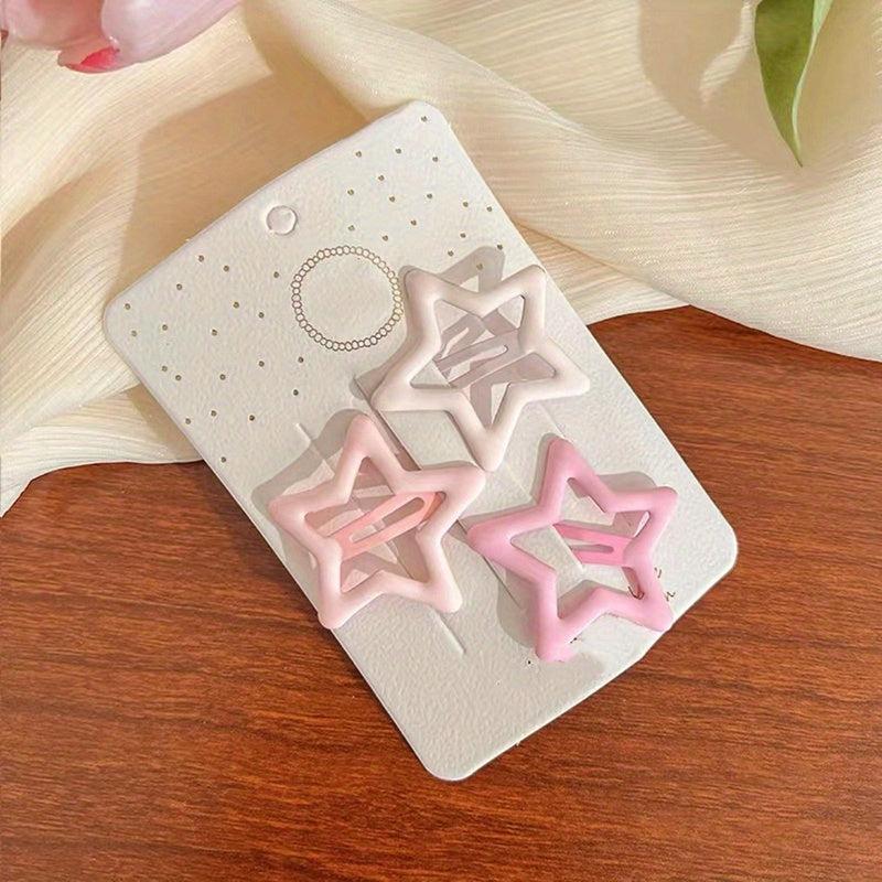 3pcs Hollow Star Snap Hair Clip Women Girls Baby Sweet Hair Clip
