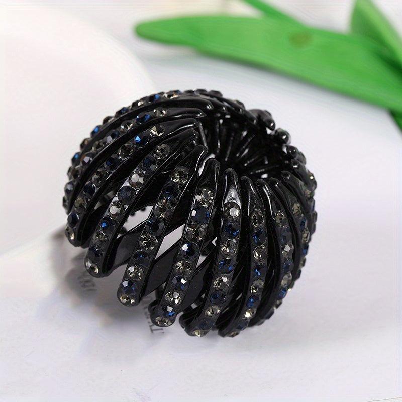Rhinestone Magic Bird Nest Clip Hair Bun Maker Ponytail Holder Vintage Hair