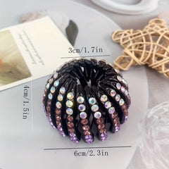 Rhinestone Magic Bird Nest Clip Hair Bun Maker Ponytail Holder Vintage Hair