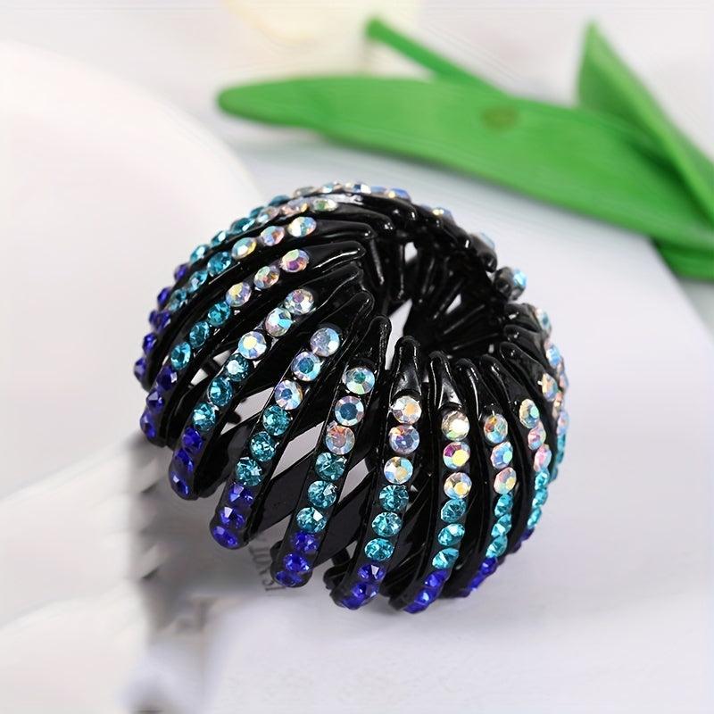 Rhinestone Magic Bird Nest Clip Hair Bun Maker Ponytail Holder Vintage Hair