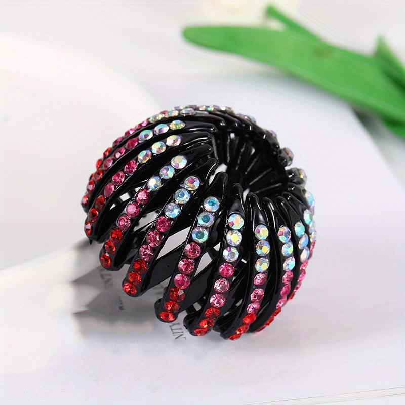 Rhinestone Magic Bird Nest Clip Hair Bun Maker Ponytail Holder Vintage Hair
