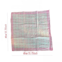 12pcs Plaid Pattern Cotton Sweat Handkerchief Lightweight Square Scarf
