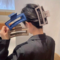 3pcs Large Hollow Rectangle Hair Claw Female Back Head Clip