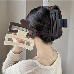 3pcs Large Hollow Rectangle Hair Claw Female Back Head Clip