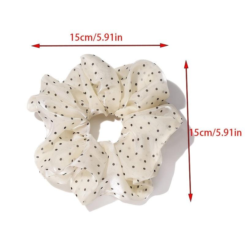 Polka Dots Satin Hair Scrunchie Hair Accessories Gift Set