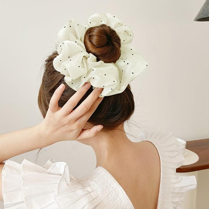 Polka Dots Satin Hair Scrunchie Hair Accessories Gift Set