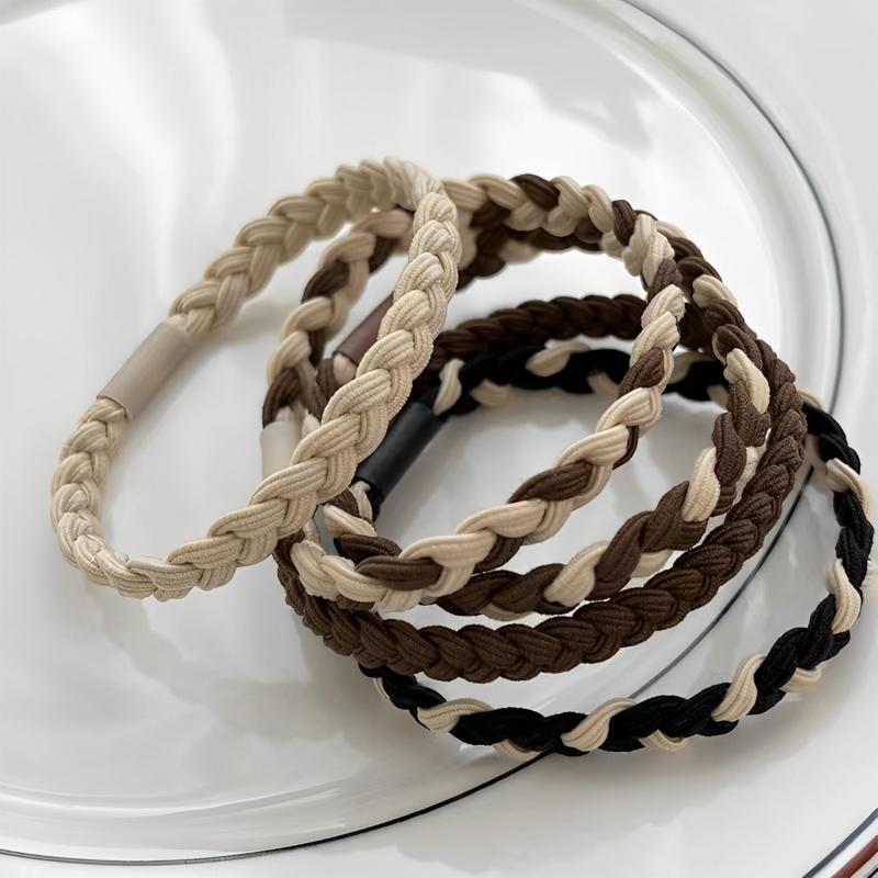 5pcs Braided Hair Tie Elastic Hair Bands Ponytail Holder
