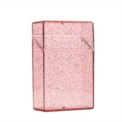 Shining Cigarette Case 20 Capacity Storage Box Clear Photo Postcard Holder