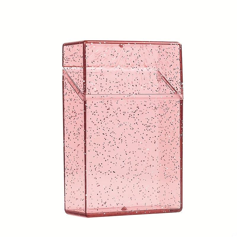 Shining Cigarette Case 20 Capacity Storage Box Clear Photo Postcard Holder