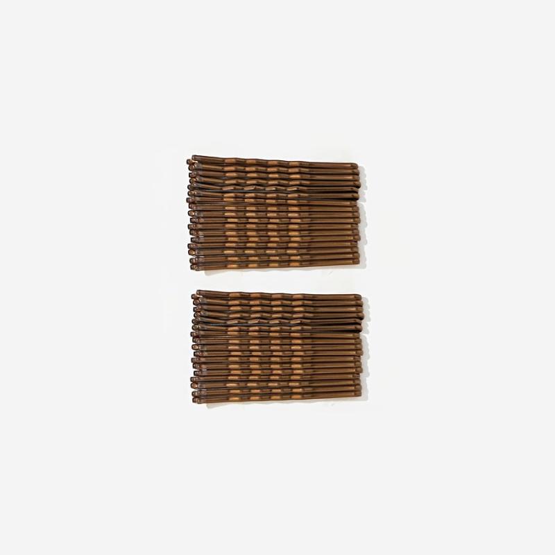 72pcs Waved U Shape Hairpins Golden Brown Bobby Pins Hair Grips Salon Holder