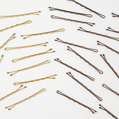 72pcs Waved U Shape Hairpins Golden Brown Bobby Pins Hair Grips Salon Holder
