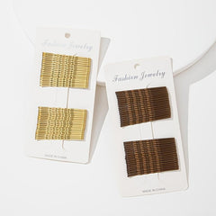 72pcs Waved U Shape Hairpins Golden Brown Bobby Pins Hair Grips Salon Holder
