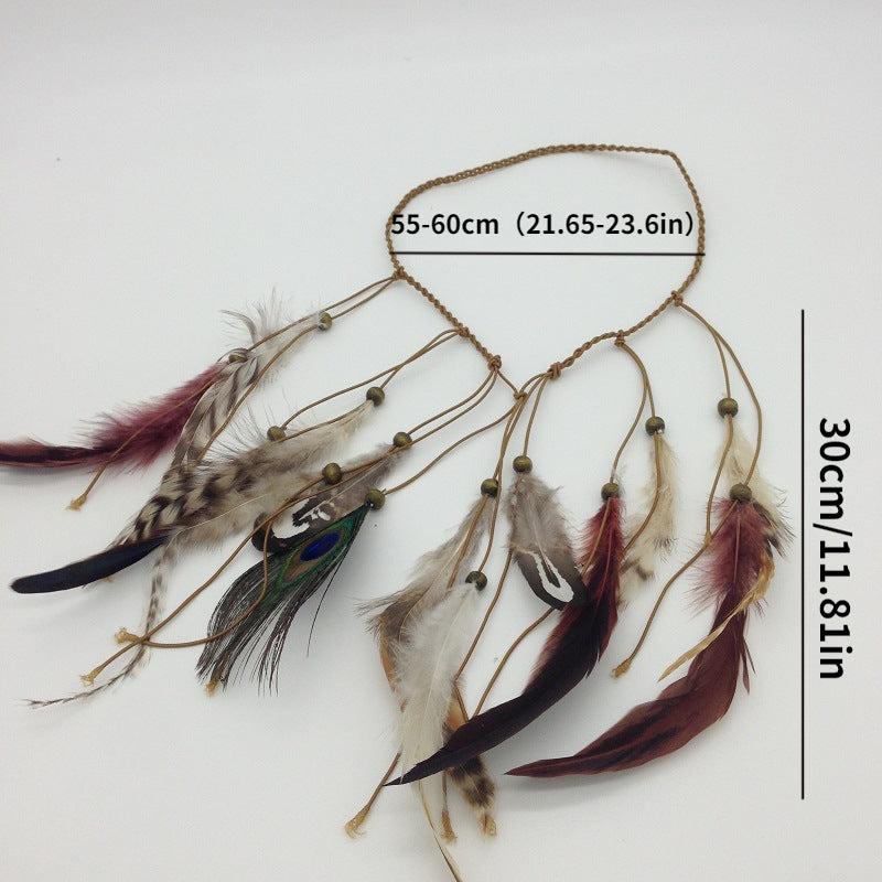 Bohemia Style Feather Headband Adjustable Decorative Headwear