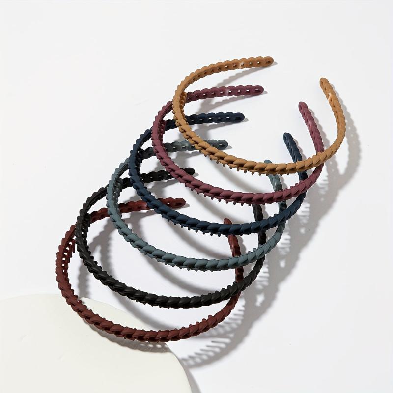 6PCS Multicolor Wavy Hair Band Plastic Headbands Hair Hoop Accessory
