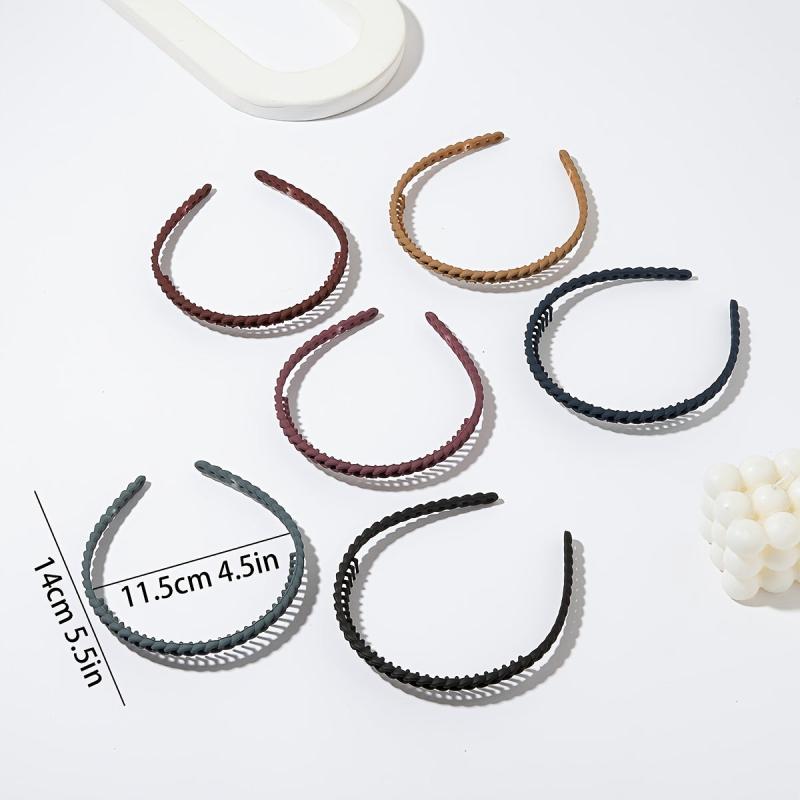 6PCS Multicolor Wavy Hair Band Plastic Headbands Hair Hoop Accessory