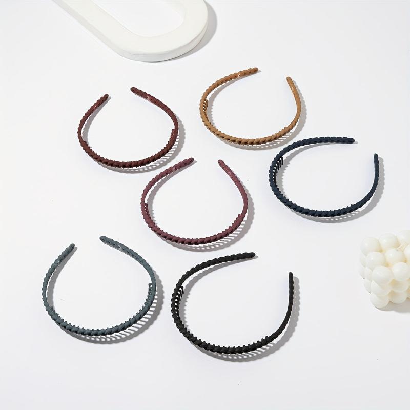 6PCS Multicolor Wavy Hair Band Plastic Headbands Hair Hoop Accessory