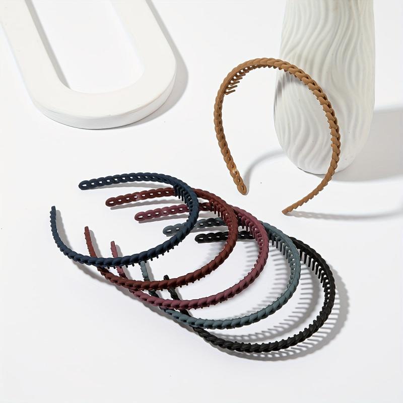 6PCS Multicolor Wavy Hair Band Plastic Headbands Hair Hoop Accessory