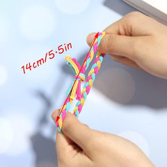 50pcs Colorful Hair Ties Braided Hair Scrunchies Weave Elastic Hair Rope Rubber