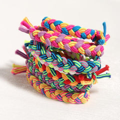 50pcs Colorful Hair Ties Braided Hair Scrunchies Weave Elastic Hair Rope Rubber