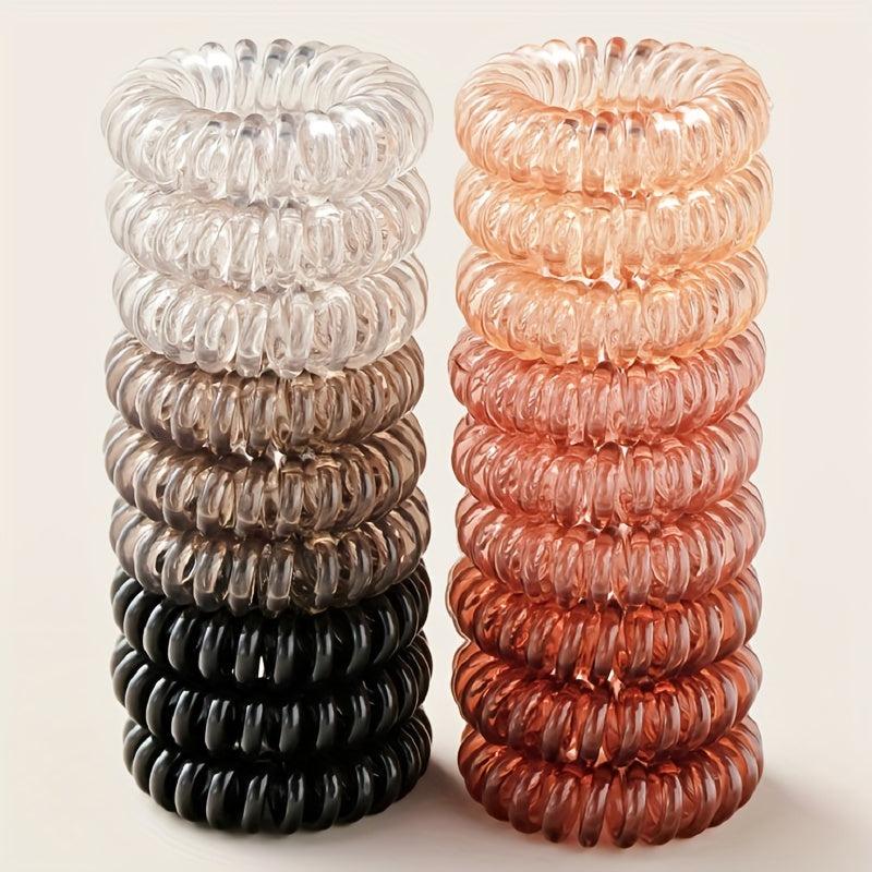 18pcs Spiral Hair Ties Waterproof Coil Hair Accessories