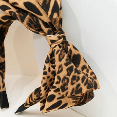 Leopard Wide Bow Knotted Headband for Women