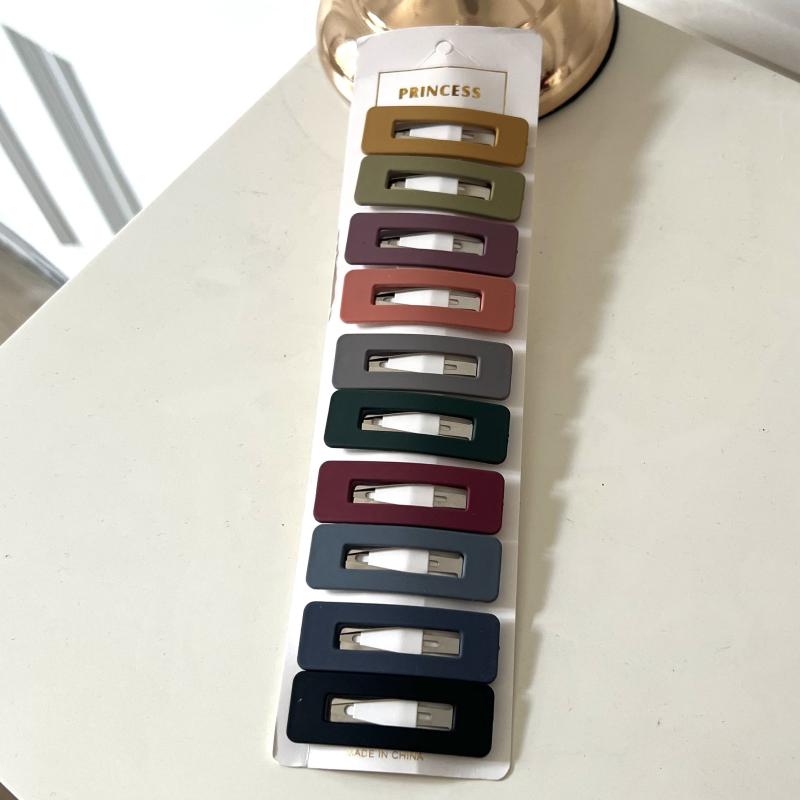 10pcs Solid Hair Clip Acrylic Barrette Headwear Hair Styling Accessories