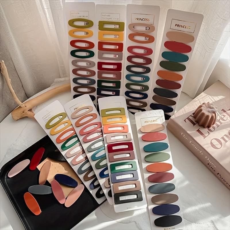 10pcs Solid Hair Clip Acrylic Barrette Headwear Hair Styling Accessories