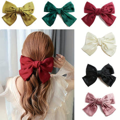 Satin Bow Hair Clip Non-slip French Barrette